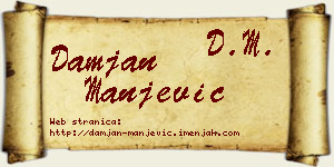 Damjan Manjević vizit kartica